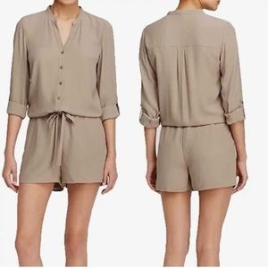 Eillen Fisher - The fisher project tan silk Georgette Romper size small petite